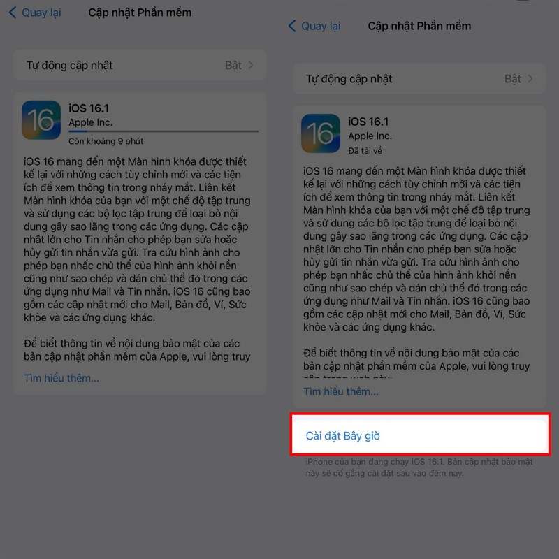 Cách cập nhật iOS 16.1 chính thức