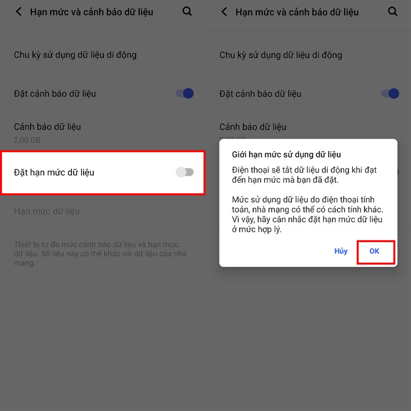 Cách giới hạn sử dụng dữ liệu trên điện thoại Vivo