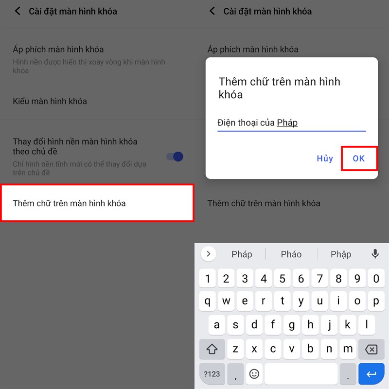 Cách hiển thị tên trên màn hình khóa Vivo