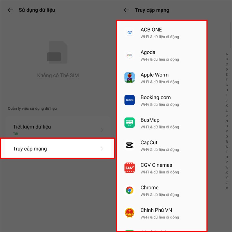 Cách ngăn ứng dụng sử dụng dữ liệu trên điện thoại OPPO