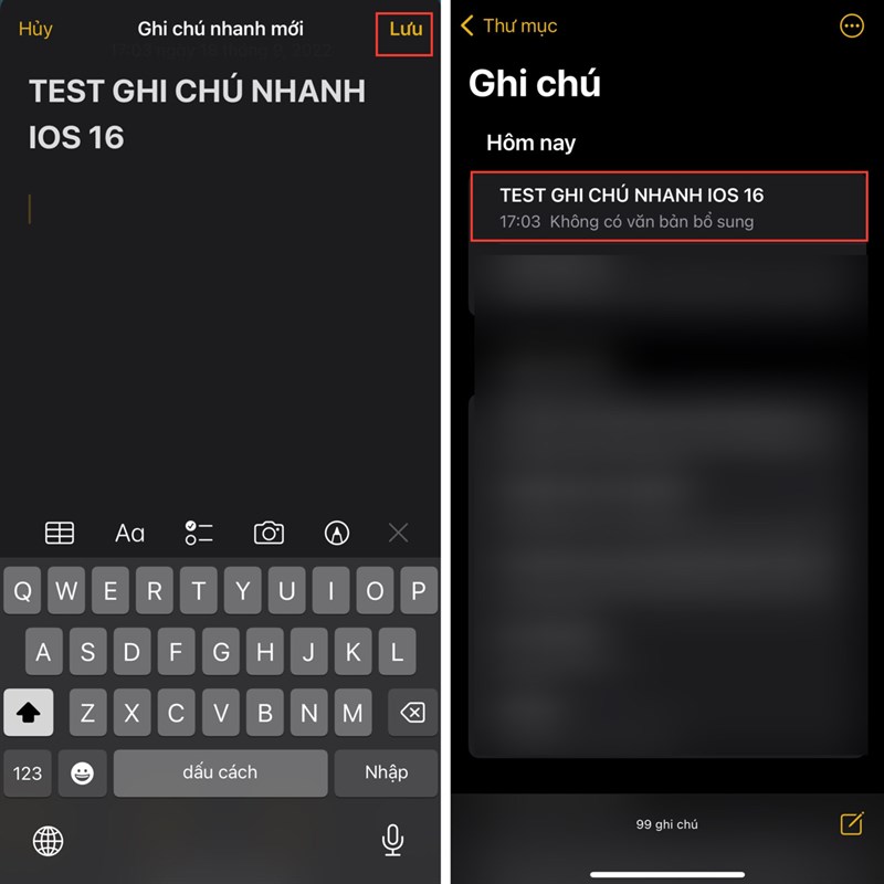 Cách tạo ghi chú nhanh trên iOS 16