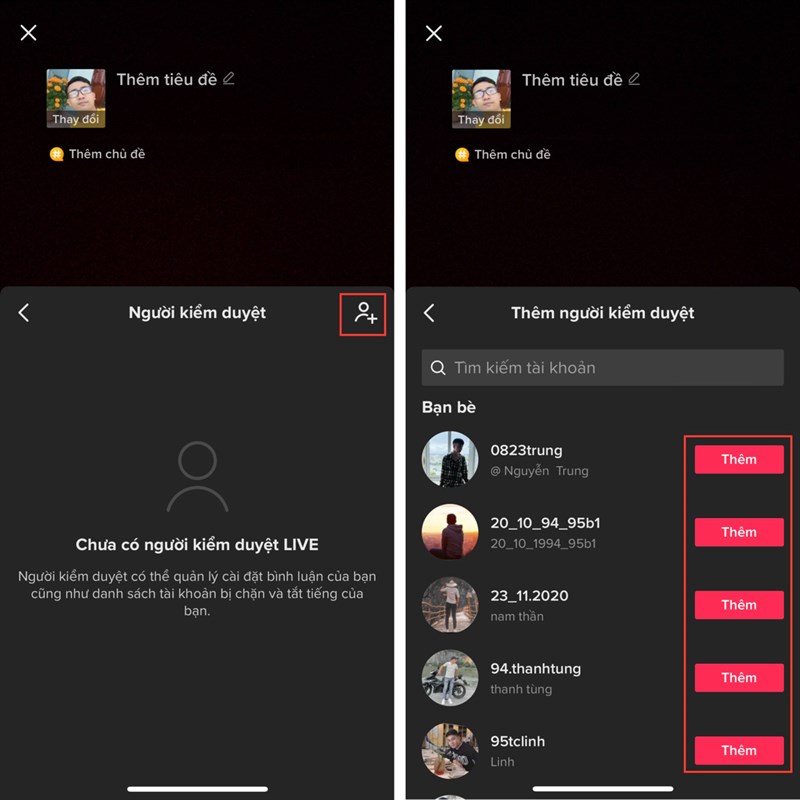 Cách thêm người kiểm duyệt LIVE TikTok