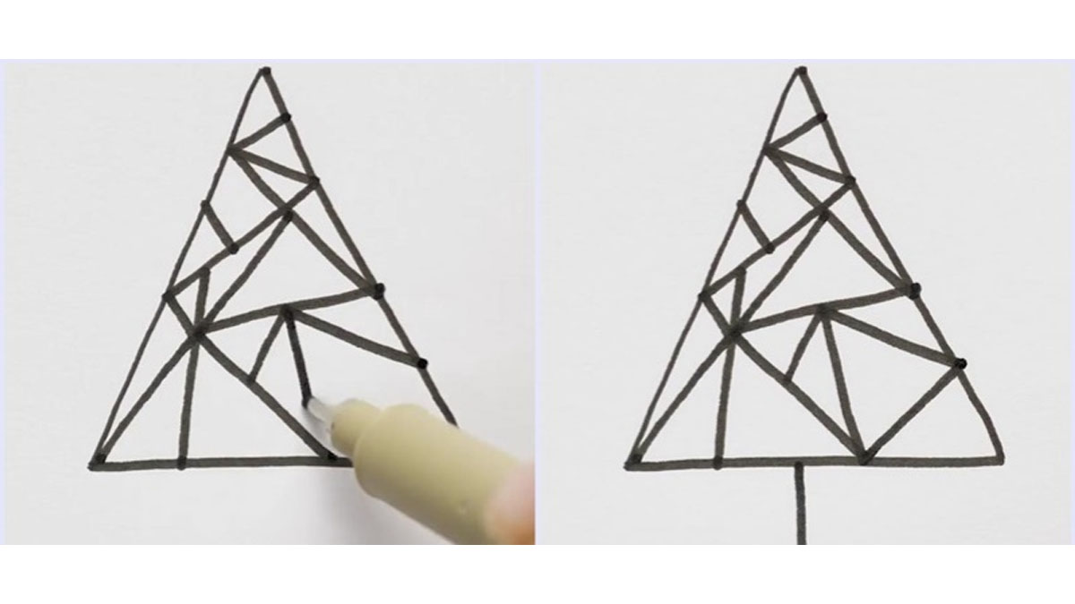 15 cách vẽ cây thông noel đơn giản cho các bé