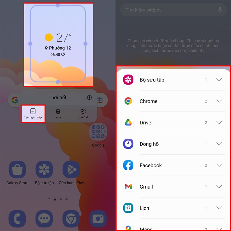 Hướng dẫn cách chồng nhiều Widget trên Android