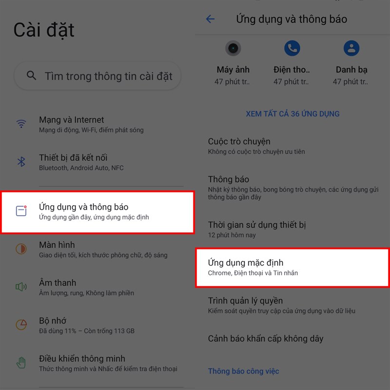 Cách đổi ứng dụng mặc định trên điện thoại realme Cách đổi ứng dụng mặc định trên điện thoại realme