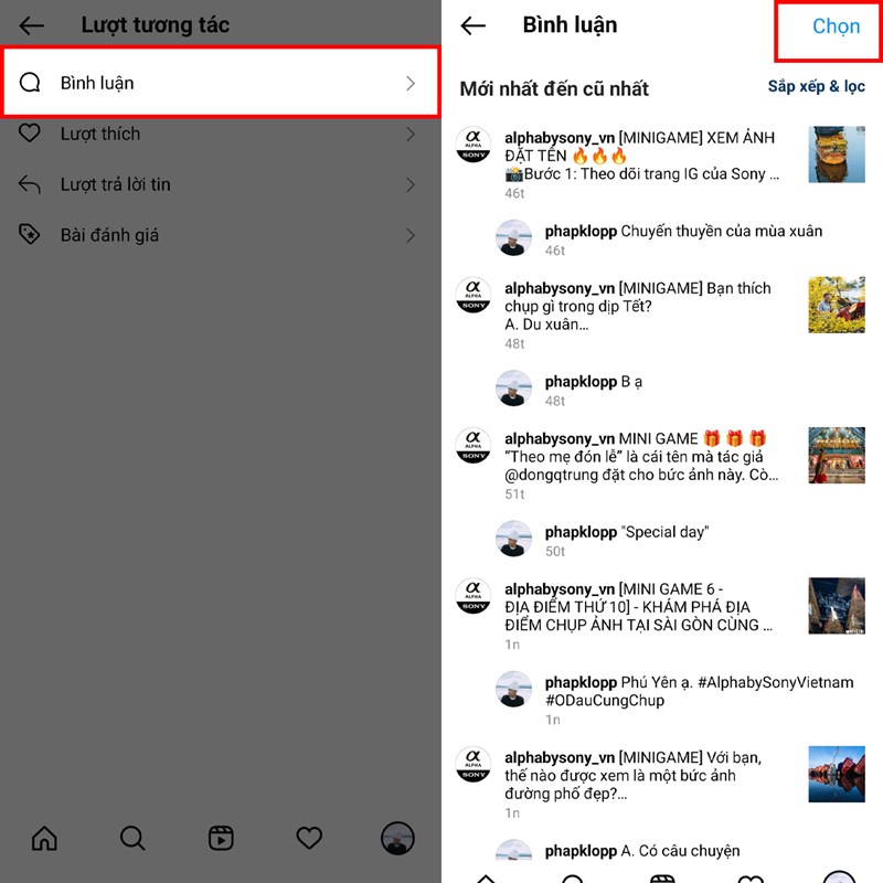 Cách xem lại bình luận trên Instagram