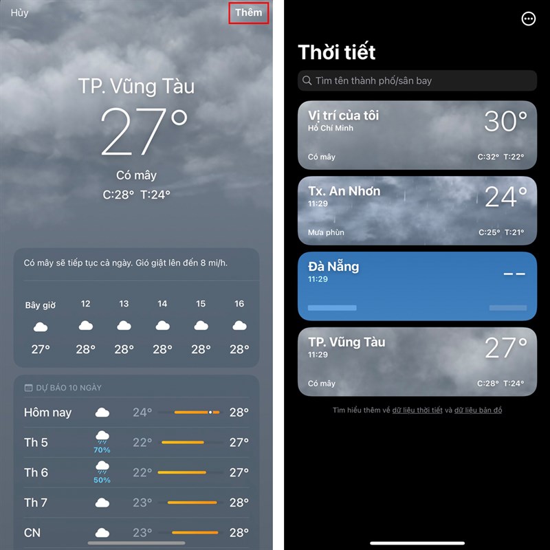 Cách hiển thị bản đồ thời tiết ẩn trên iPhone
