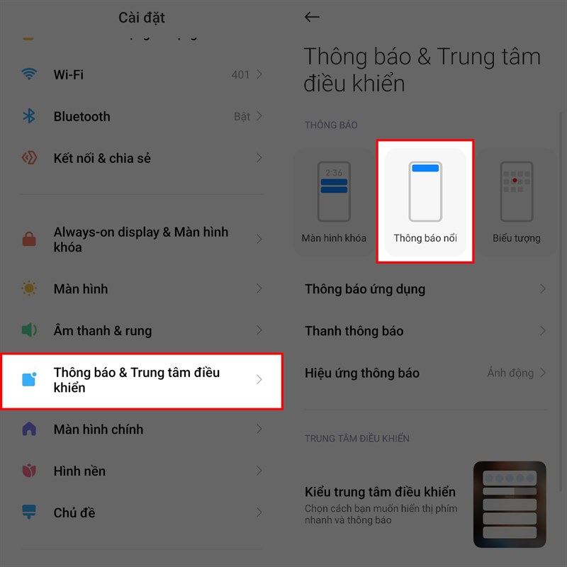 Cách bật thông báo pop-up trên điện thoại Xiaomi