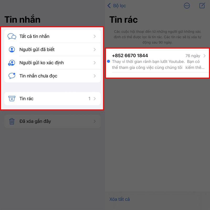 Cách lọc tin nhắn rác trên iPhone Cách lọc tin nhắn rác trên iPhone