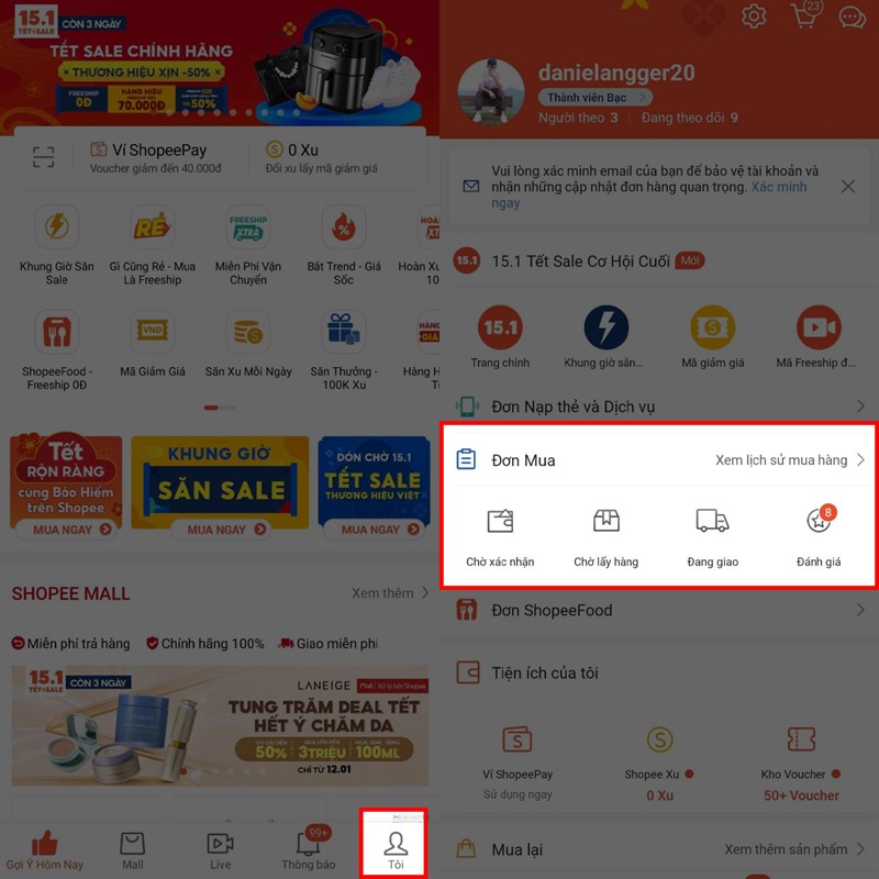 Hướng dẫn cách xem đơn hàng Shopee đã đi tới đâu