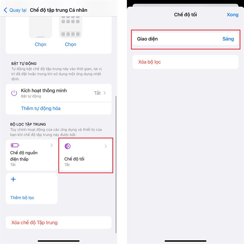 Cách bật Dark Mode bằng tính năng Focus Cách bật Dark Mode bằng tính năng Focus