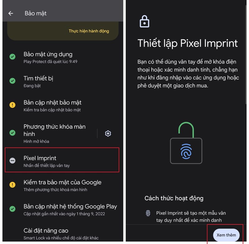 Cách cài mật khẩu vân tay cho Google Pixel