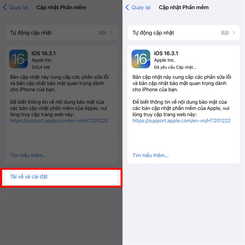 Cách cập nhật iOS 16.3.1 chính thức