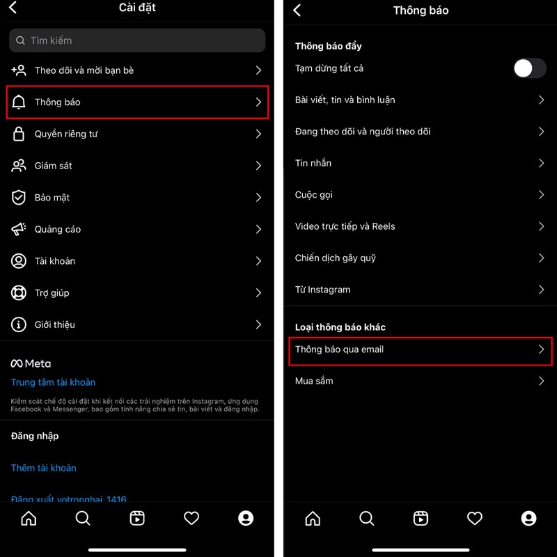 Cách ngăn thông báo Instagram gửi đến email Cách ngăn thông báo Instagram gửi đến email