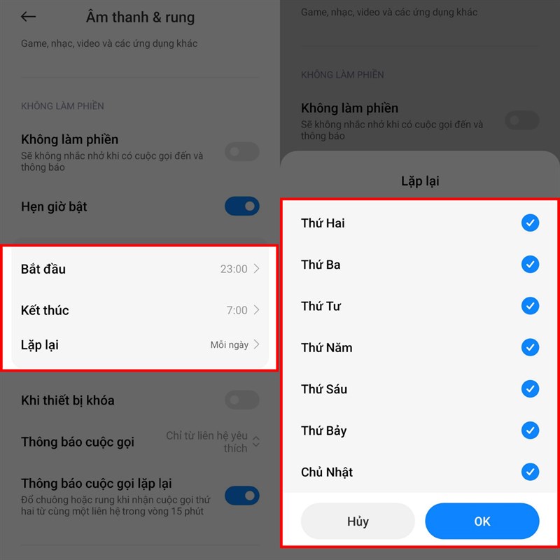 Cách hẹn giờ bật chế độ không làm phiền Xiaomi