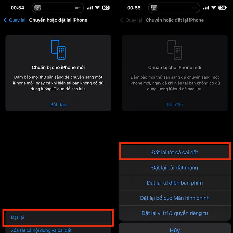 Đặt lại iPhone