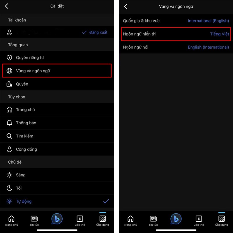 Cách thay đổi ngôn ngữ trong Bing AI iOS