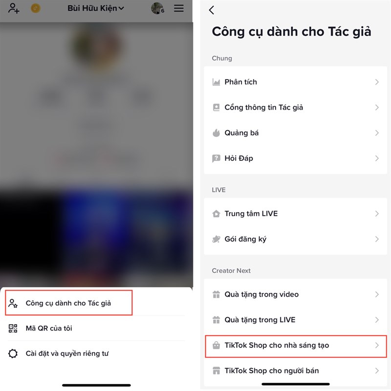 Cách thêm thông tin liên hệ TikTok Shop