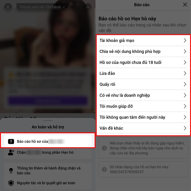 Cách báo cáo tài khoản hẹn hò Facebook