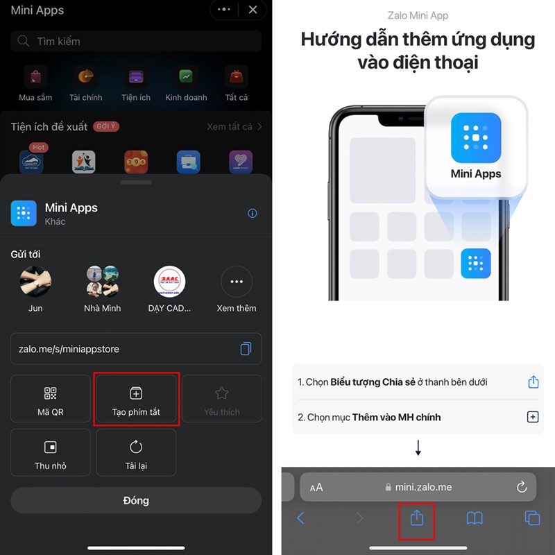 Cách cài đặt Mini Apps trên iPhone