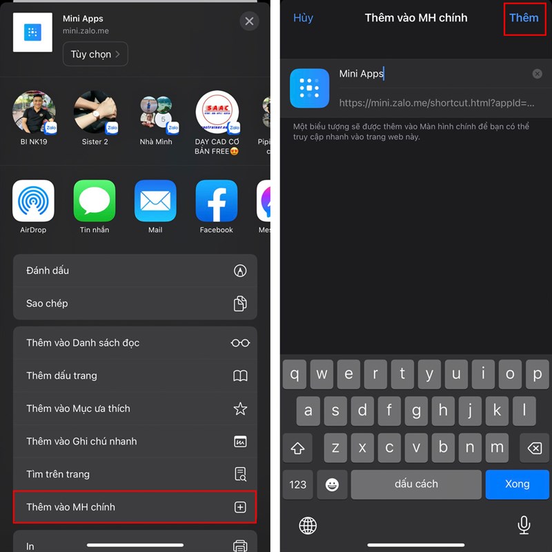 Cách cài đặt Mini Apps trên iPhone