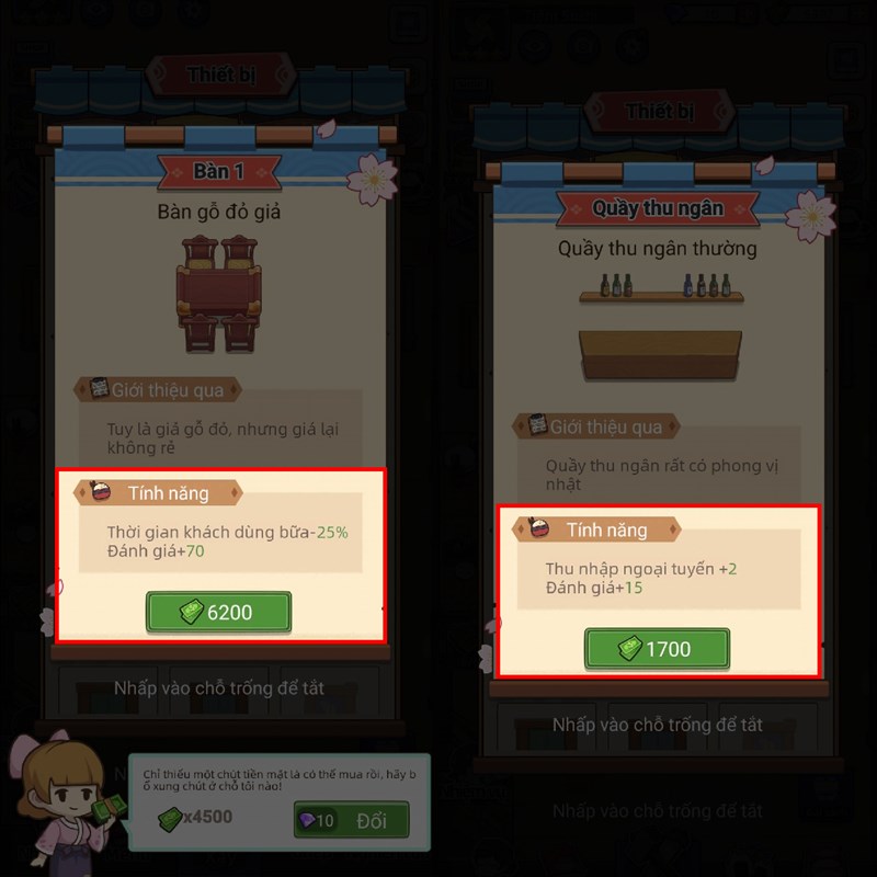 Cách kiếm điểm đánh giá thiết bị trong Tiệm Sushi Mơ Ước Cách kiếm điểm đánh giá thiết bị trong Tiệm Sushi Mơ Ước