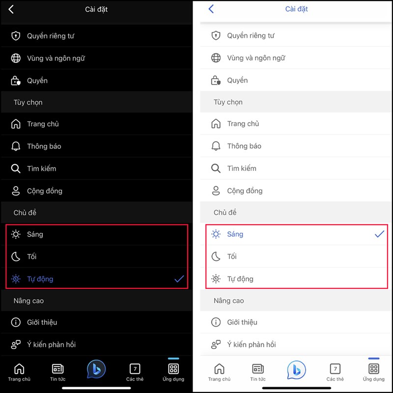 Cách bật chế độ Dark Mode trên Bing AI iOS