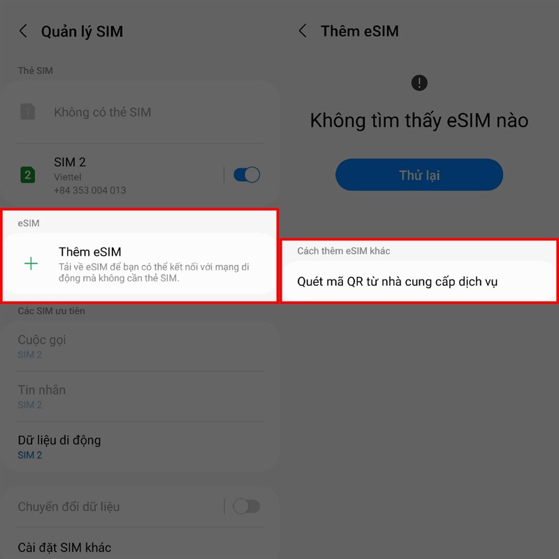 Cách sử dụng eSIM trên Android