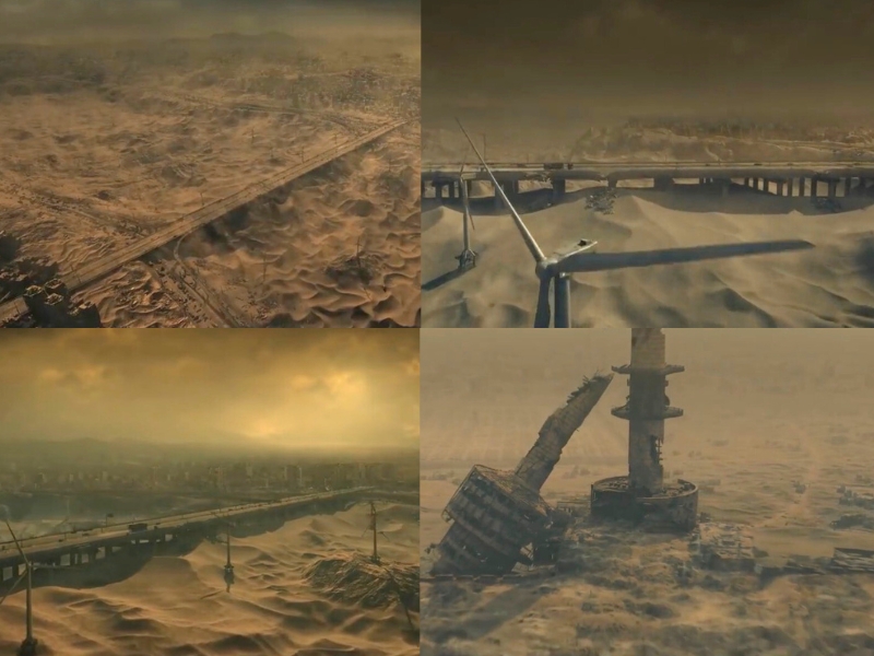 Tất cả các khung cảnh xuất hiện trong Black Knight đều bao trùm bởi màu cát bụi mờ mịt| Ảnh từ phim