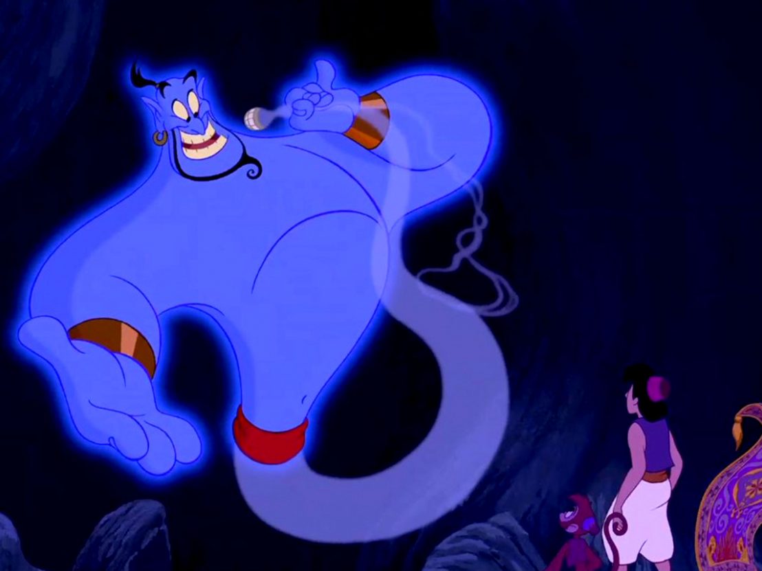 Thần đèn Genie sống tích cực trong Aladdin