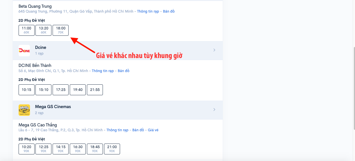 Moveek còn là trang web đặt vé xem phim uy tín